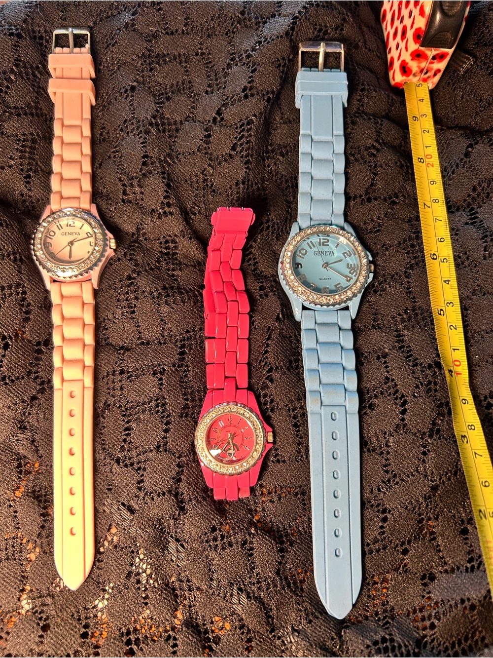 Geneva Watch Trio — Light Blue, Pale Pink, Bright Pink